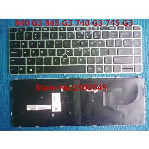 Laptop keyboard for HP EliteBook 840 G3 845 G3 740 G3 745 G3 US keyboard with frame with point lever with backlit keyboard