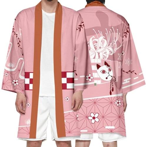 Demon Slayer Kimetsu No Yaiba Cosplay Costume Haori Anime Kimono Kamado Nezuko Halloween Adult Child Costumes Cloak Cape