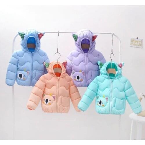 New Girls Boys Jacket 2021 Winter Cartoon Bear Keeping Warm Thick Coat For Kids Toddler Children Hooded Outerwear 1 2 3 4 5 Year