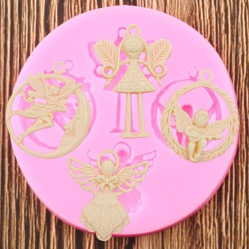 Angel Small Fairy Silicone Mold Baby Birthday Party Cake Decorating Tools Fondant Baking Chocolate Candy Clay Molds
