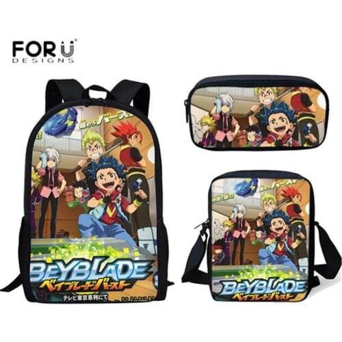 FORUDESIGNS Fashion School Bags Anime Beyblade Burst Evolution School Bookbags Bagpack for Teenagers Girls Boys Laptop Backpacks