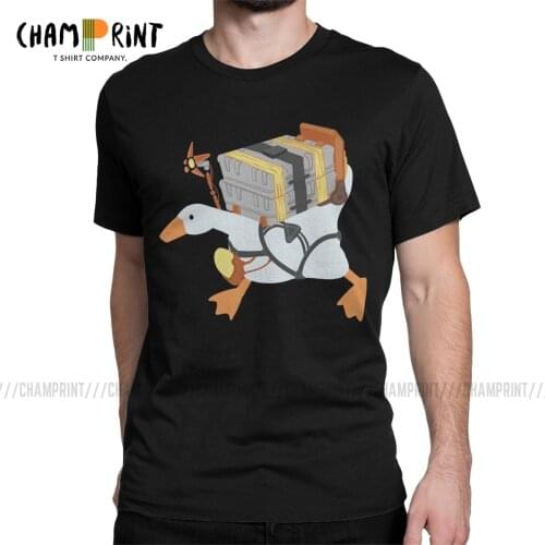 Mens T-Shirts Goose Delivery Funny Tee Shirt Short Sleeve Untitled Goose Game Death Stranding BB Pod T Shirt Crew Neck Tops 5XL