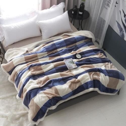 Blanket FLANNEL Lamb Coral Blankets Solid Color Soogan Quilt Double Layer Thickened Sheet Rugs Single Double Warm Blankets