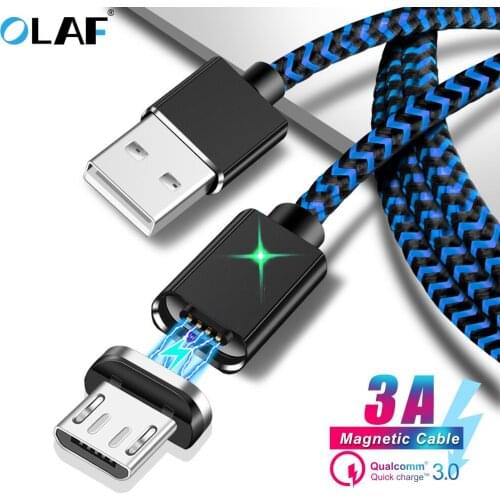 OLAF Micro USB Magnetic Cable Magnet Quick Charge 3A microusb cord for xiaomi huawei Android fast mobile phone cable Data wire