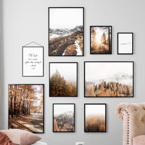 Autumn Forest Scenery Canvas Painting Wall Art Nordic Posters and Prints Wall Pictures for Living Room Decoration Frameless