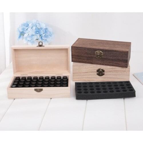 36 Grids Dustproof Wooden Storage Box Rectangle Home Decor Jewelry Save Space Essential Oil Bottles Shockproof Vintage Portable