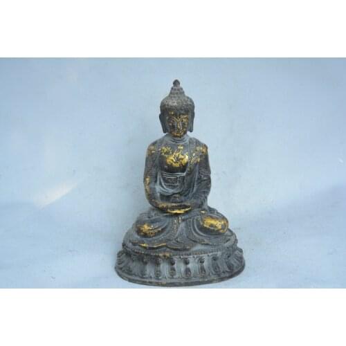 Rare Old copper carving-- Gilt Medicine Buddha Statue, best collection adornment,free shipping