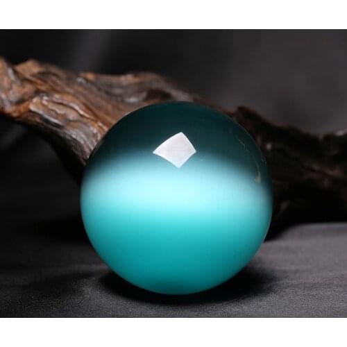 Rare Natural Quartz blue Cat Eye Crystal Healing Ball Sphere + Stand 5AAA