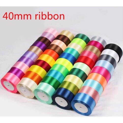 Silk ribbon 40 mm 22 longth Meters wedding party festive decoration crafts gifts wrapping apparel sewing fabric supplies SD007