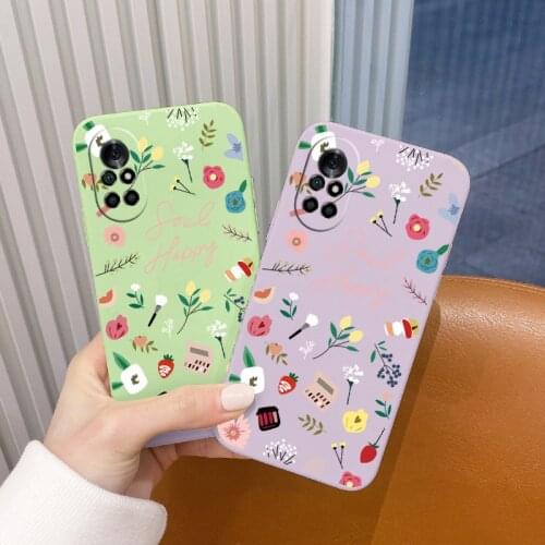 Flowers Grass Silicone Phone Case For Huawei Nova 8 7 Pro SE 6 SE 5 Pro Protective Soft Back Cover On 5Z 5I 5Ipro 5T 4 4E