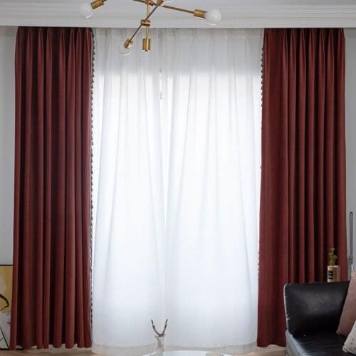 Nordic Curtains for Living Dining Room Bedroom Mink Velvet Fabric Curtain Light Luxury Chinese Thickening Product Customization