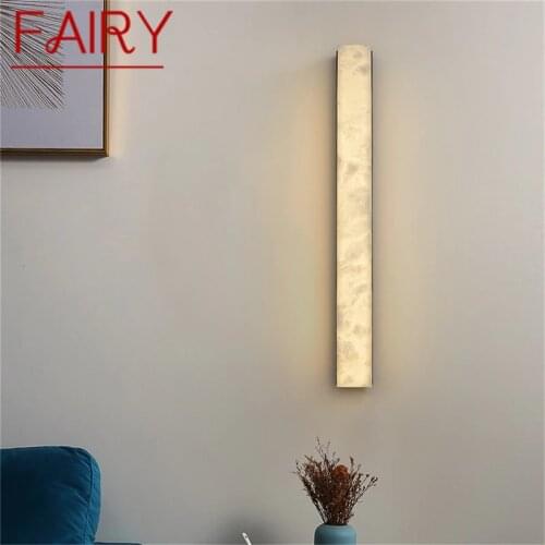 FAIRY Brass Modern Indoor Sconce Wall Lamp Bedroom Luxury Marble LED Light Balcony For Home Corridor