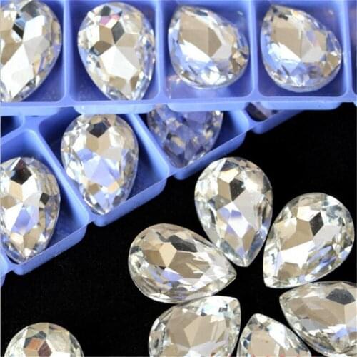 Loose Drop Pointback Crystal Rhinestones DIY Crystal Clear Color Shape Crystal Rhinestone For Wedding Garment Crafts Decoration
