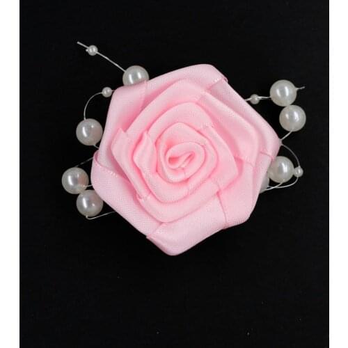 Wedding Groom Boutonnieres Artificial Flowers Buttonhole For Men Pins Beaded Boutonniere Mariage Prom Ceremony Flower XH521