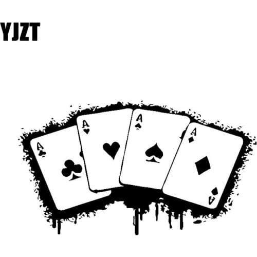 YJZT 17.8*10.1CM Poker Game Car Sticker Vinyl Motorcycle Decoration C12-0056