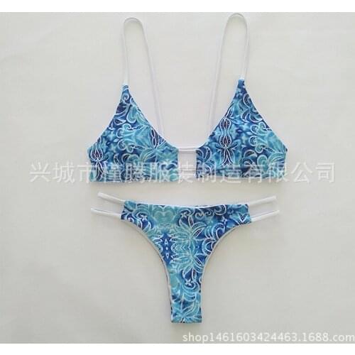 Womens Swimsuits Sexy Halter Bikini Set Tie Side Bottom Padded Summer Swimwear with String