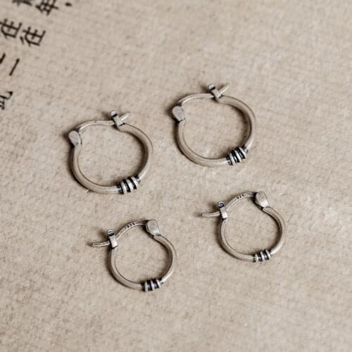 VamGoth1573 925 Sterling Silver Earrings Semicircle Vintage earring Fine Accessories Free Shipping