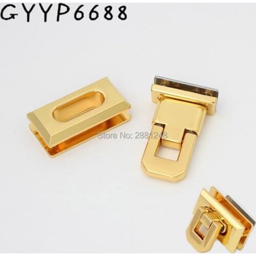 1-5sets Deep gold High quality rectangle twist lock luggage handbag hardware accessories bag lock accessories package lock
