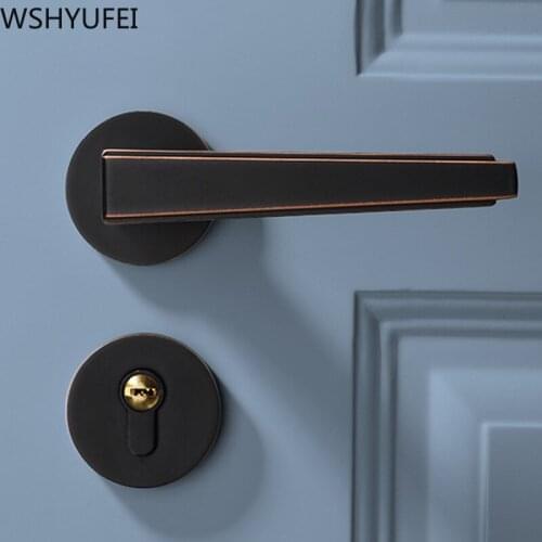1pcs high quality home decoration interior bedroom door lock simple door lock gold home mute left and right open