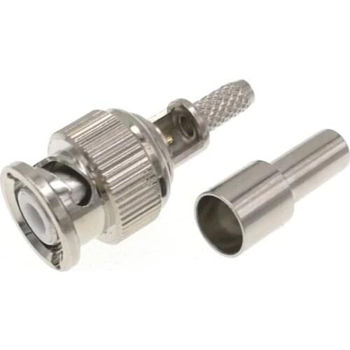 10pcs Mini BNC MiniBNC Male Plug Crimp RG174 LMR100 RG316 RF Connector
