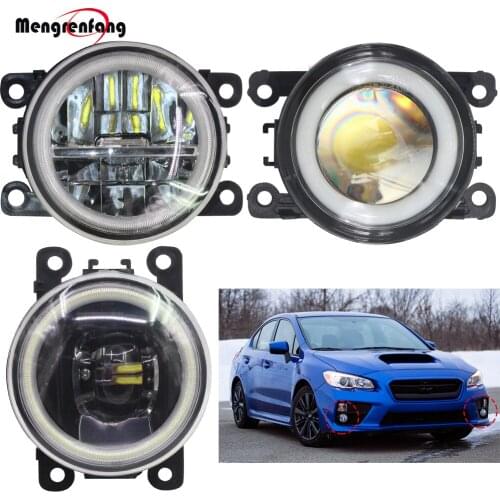 2 X Car Right + Left Fog light LED Halo Ring Angel Eye Daytime Running Lamp DRL 4000LM 12V High Bright For Subaru WRX 2015 2016