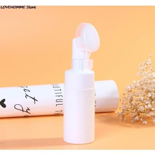 200ML Soap Foaming Bottle Facial Cleanser Foam Maker Bottle With Silicone Clean Brush Portable Facewashing Mousse Foam Bottles