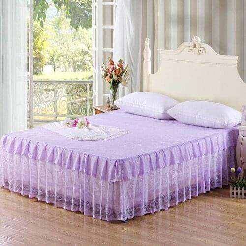 2020 New Lace Bed Skirt Protective Sleeve Lace Korean Princess Lace Bed Cover Bed Skirt