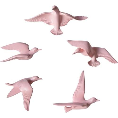 3d Resin Birds Creative Wall Murals Sculptures Simple Three-dimensional Bedroom Wall Stickers Tv Background Wall Decorations