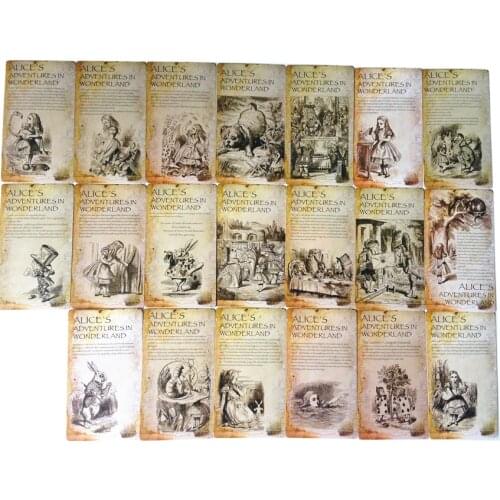 5pack Vintage Alice Postcard Greeting Cards Painting Postcard Writable Greeeting Card Carte Postale Wedding invitation