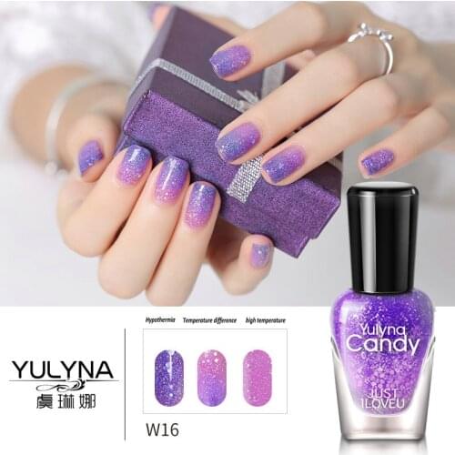 6pcs Thermal Nail Polish Temperature Color Changing Water-based Nail Varnish Shimmer Nail Lacquer Long Lating Quick Drying
