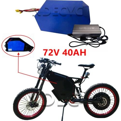72V 40AH Ebike Battery Pack with 72v 10AH Charger for 3000W 5000W 8000W Ebike Kit
