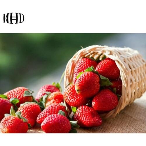 Fruit DIY Diamond Painting Strawberry Icon 3D Rhinestone Diamond Painting Full Round Mosaic Diamond Cross Stitch Crystal Home