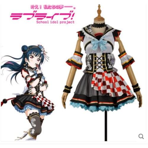 Free shipping Anime LoveLive!Sunshine!! COSPLAY Tsushima Yoshiko COS Halloween Party COS PLAY Lovely sweet Costumes Sets