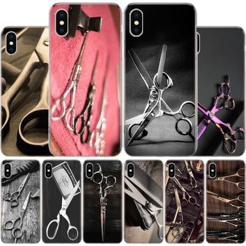 Hair Stylist Scissors Brush Cover Phone Case For Apple iphone 11 12 Pro XR X XS Max 7 8 6 6S Plus + 7G 6G 5 SE 2020 Coque Popula