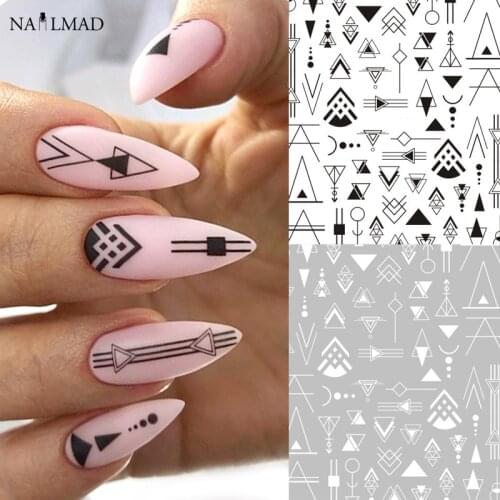 1pc Geometric Triangle 3D Nail Stickers Negative Space Adhesive Stickers For Nails DIY Nails Decals Stickers