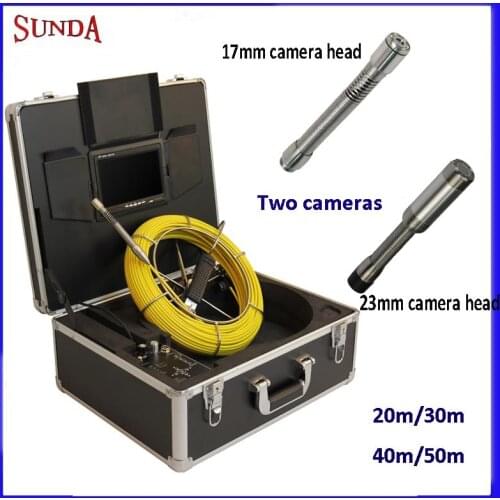 20M/30M/40M/50M Drain pipeline Inspection Camera System 7"LCD DVR Waterproof Camera 23mm camera head and 17mm camera head