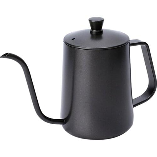 Stainless Steel Long Narrow Spout Coffee Pot Gooseneck Spout Drip Coffee Kettle with Lid for Home Kitchen Coffee Shop