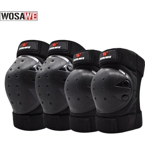 WOSAWE 4Pcs/set Motorcycle Elbow & Knee Pads Skateboarding Cycling MTB Knee Protector Riding Ski Protective Knee Guard Support