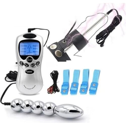 New And Strong Electric Shock Kit Penis Ring Cock Anal Massage Butt Plug Orgasm Medical Themed BDSM Adult Sex Toy For Couple