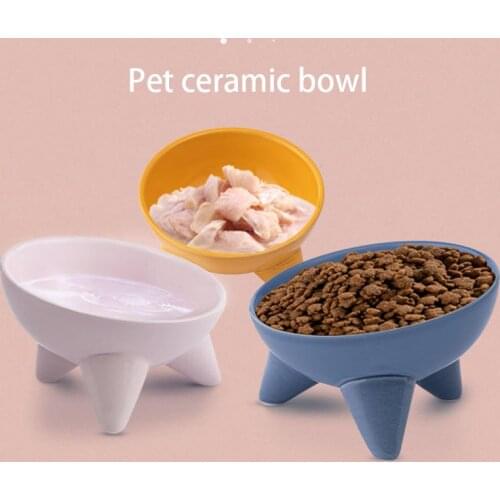Raised Cat Bowl Ceramic Feed And Bowls Storage Of Food Non-slip Neck Guard Pet Eating Drinker Bowls For Small Dogs Supplies