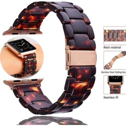 Resin Strap for apple watch band 44mm 40mm iwatch bands 42mm 40mm watchband belt correa bracelet for series 6 5 4 3 Se 42 mm