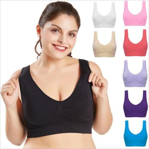 Sports bra push in yoga womens sports bra large 6xl sports bra breathable padded wireless vest