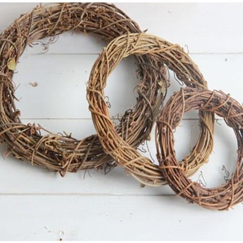 Wedding and party Material Natural Rattan Circle Stem Branch Ring garland American retro village Christmas decoration