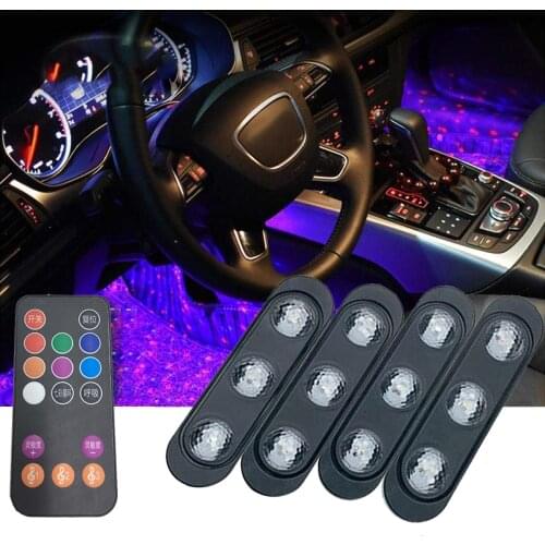 Car LED Atmosphere Ambient Star RGB Colorful Remove Control Light Starlights Of Car Seat Bottom Auto Interior Decorative Lamp