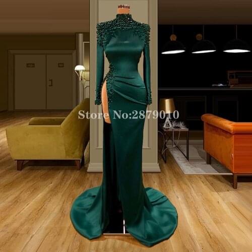 Turkish Elegant Mermaid Evening Dress Floor-Length Formal Dress Prom Dress Robe De Soiree Aibye Vestido de festa 2020 Dubai