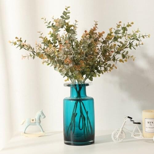 Artificial Leaves Branch Retro Green Silk Eucalyptus Leaf for Home Decor Wedding Plants Faux Fabric Foliage Room Decoration