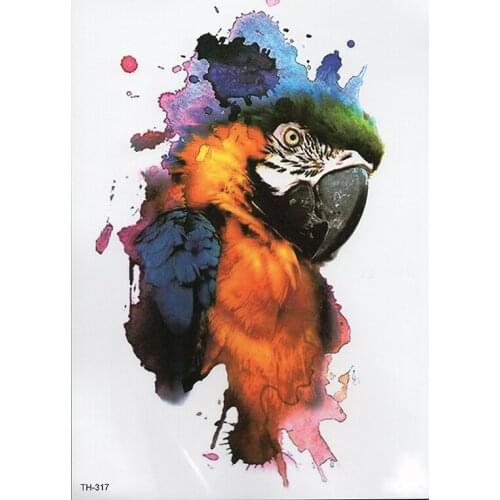 Waterproof Temporary Tattoo Sticker Samll Arm Sleeve Tattoo Hawk Fox Animal Full Flower Tatoo Body Art Tattoo