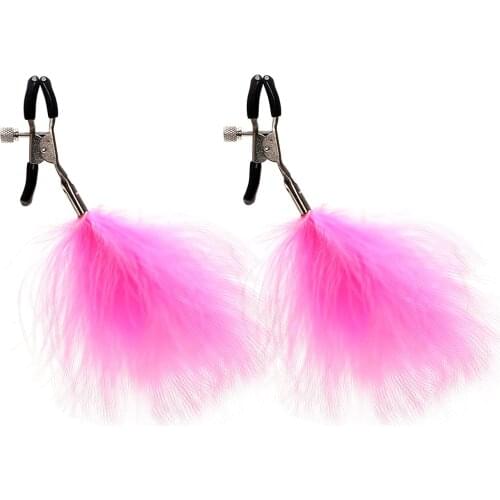 Adult Games Papilla Breast Clips Sex Toys for Couple Nipple Stimulator Erotic Toys Stainless Steel Feather Nipple Clamps