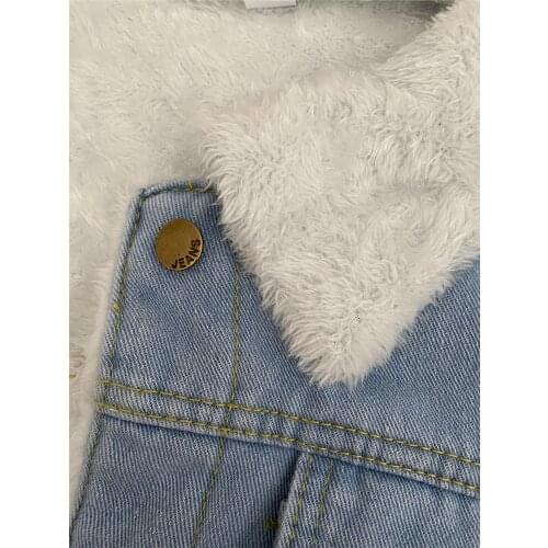 Winter denim jacket women plus velvet thick lamb hair loose short new womens clothing women jacket