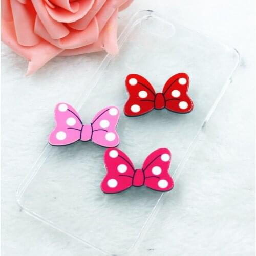 10pcs/lot flat back planar resin bow mix colors 33*23mm DIY resin cabochons accessories